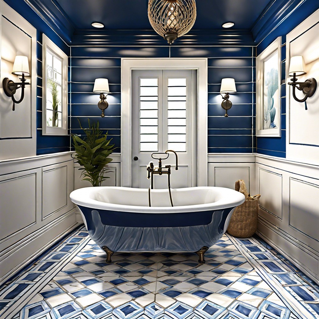 blue and white nautical tiles