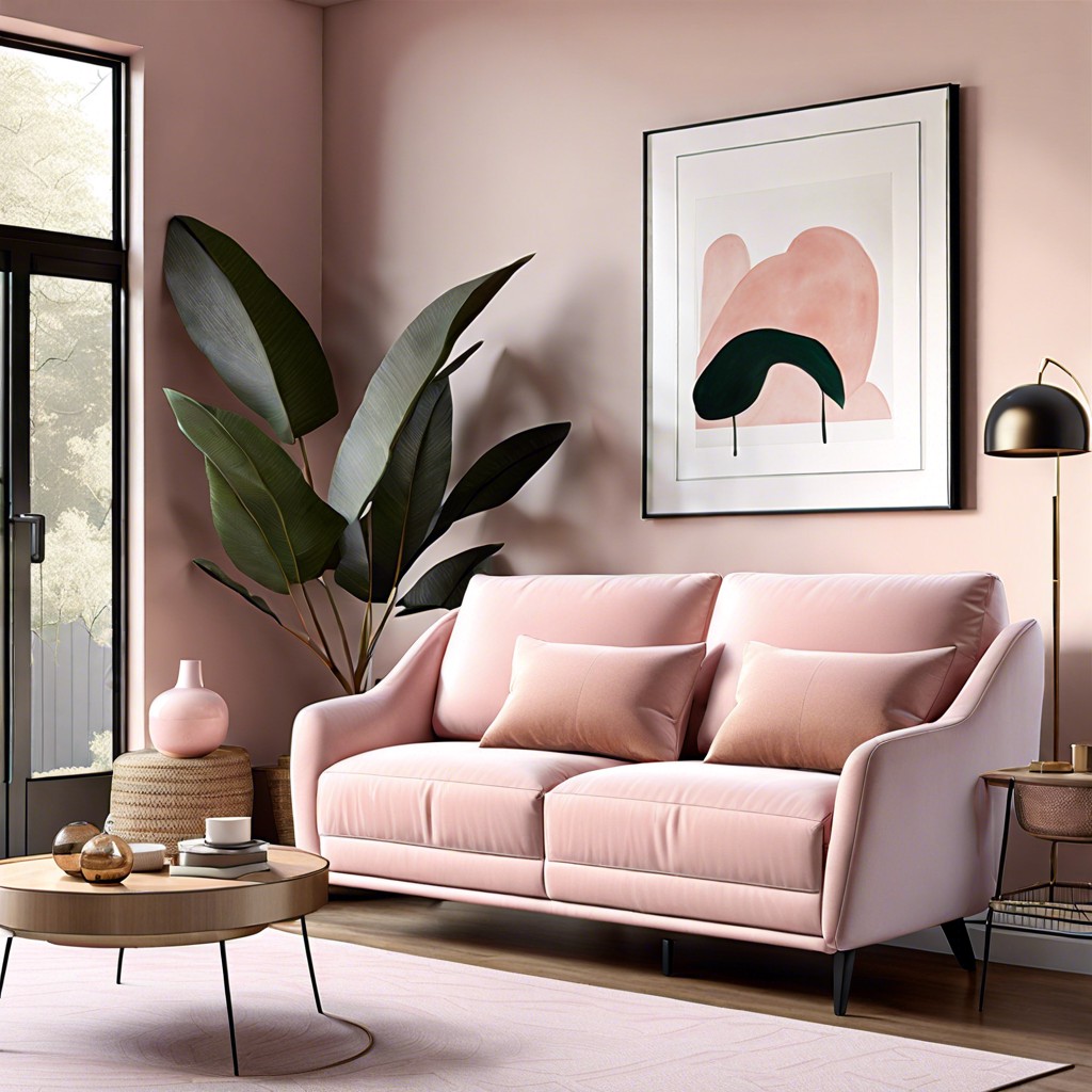 blush pink recliner sofa with built in storage