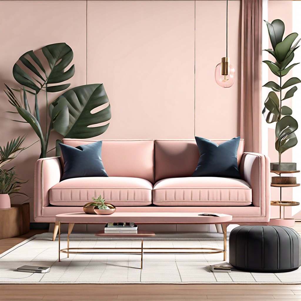 blush sofa with built in usb ports
