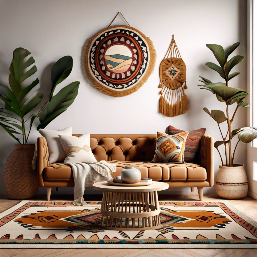 boho chic with layered rugs