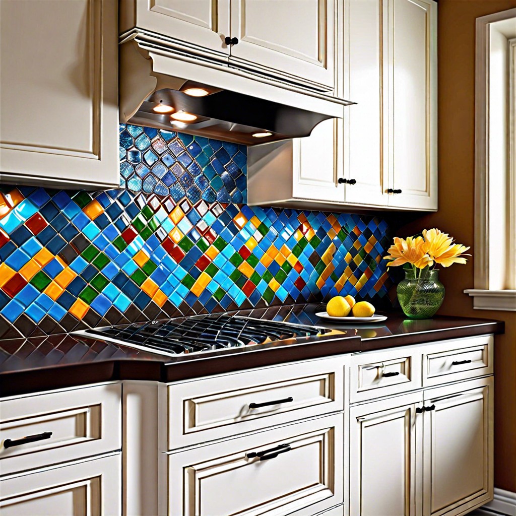 bold colored mosaic tiles