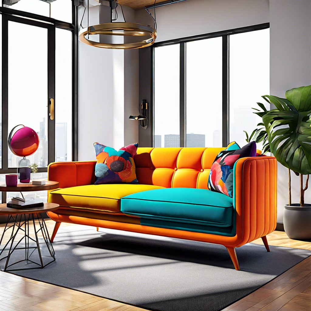 bold colored statement sofas