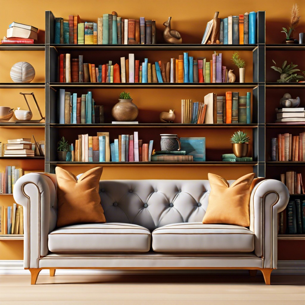 bookshelf with decorative books