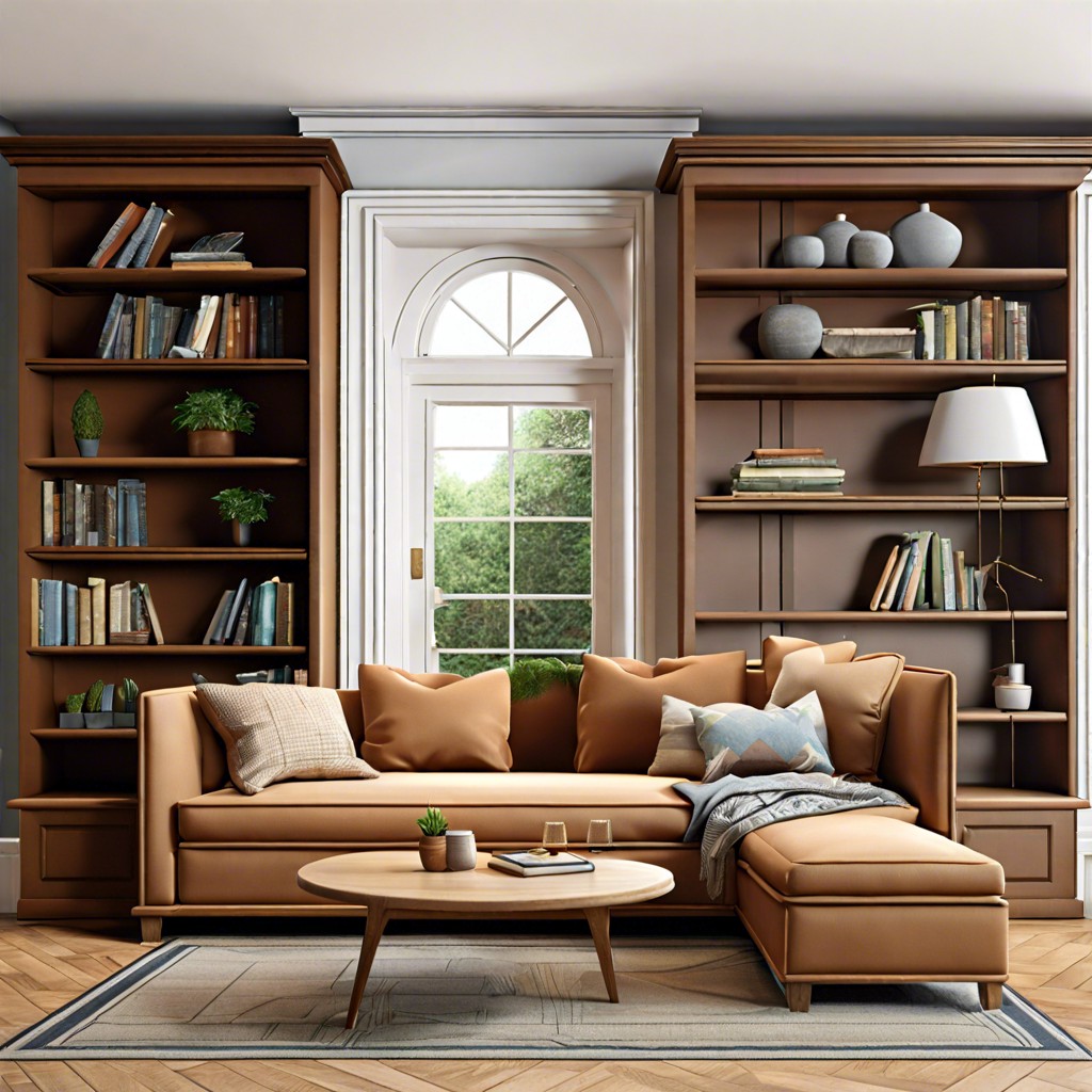 bookshelves as sofa base