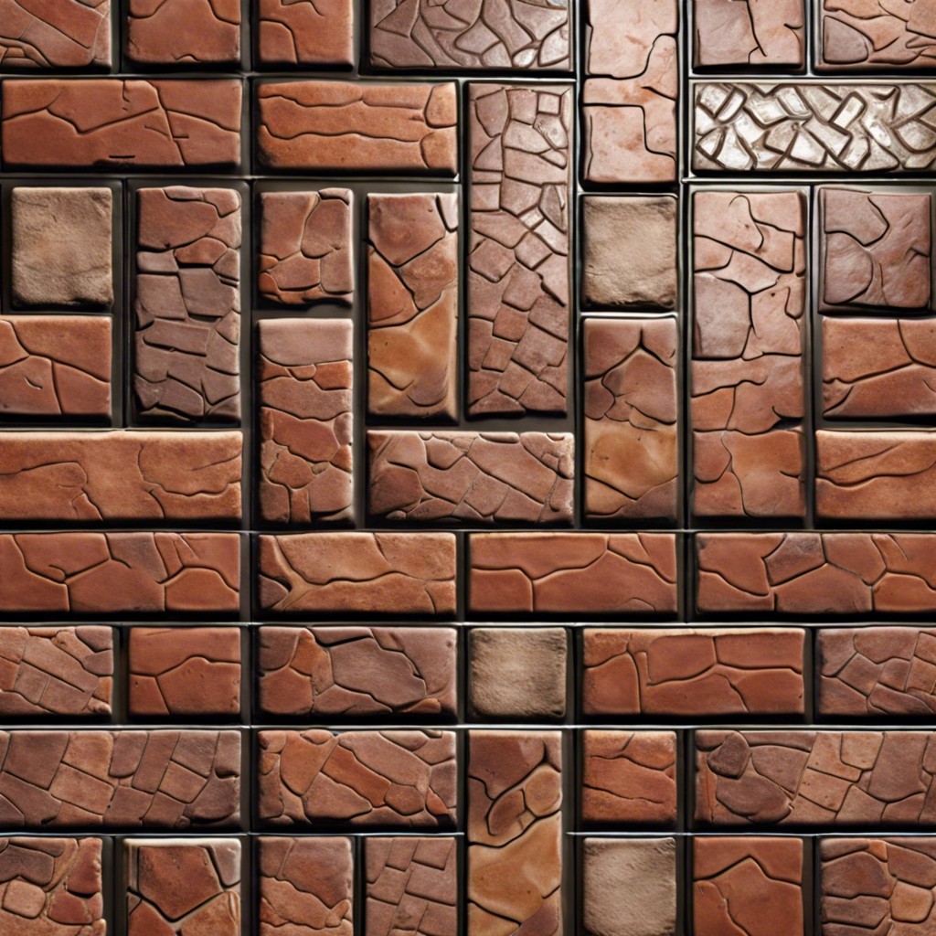 brick patterned tiles for a rustic feel