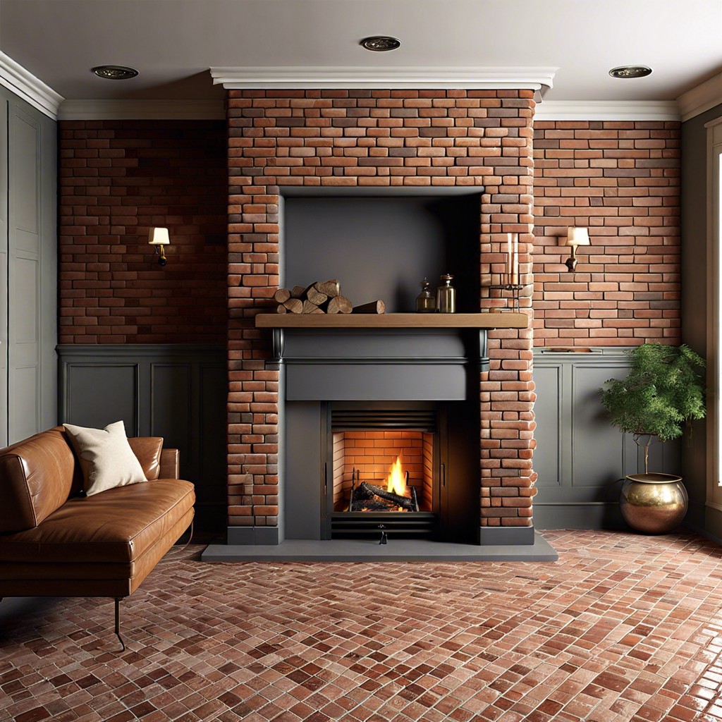 brick style tiles with an antique weathered look