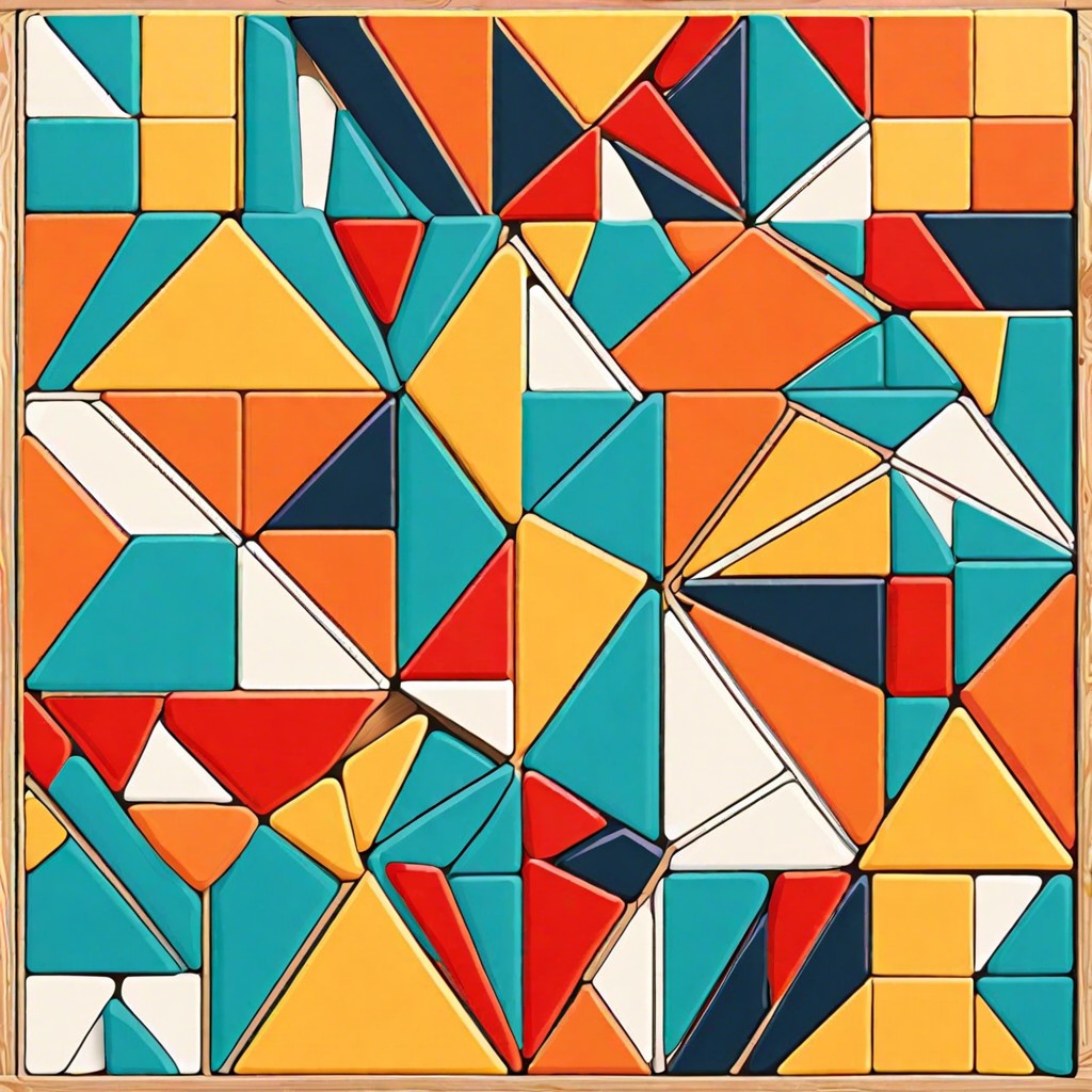 bright geometric shapes interlocking