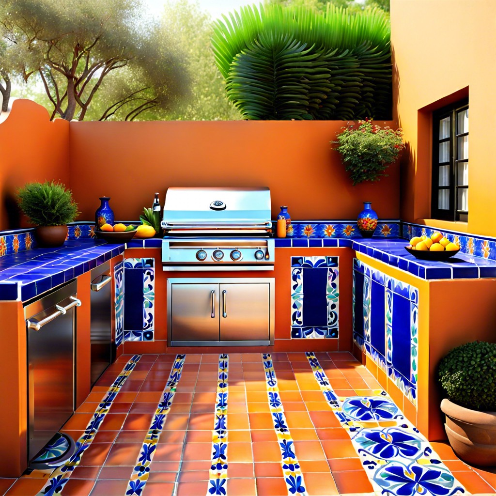 bright mexican talavera tiles for a colorful backsplash