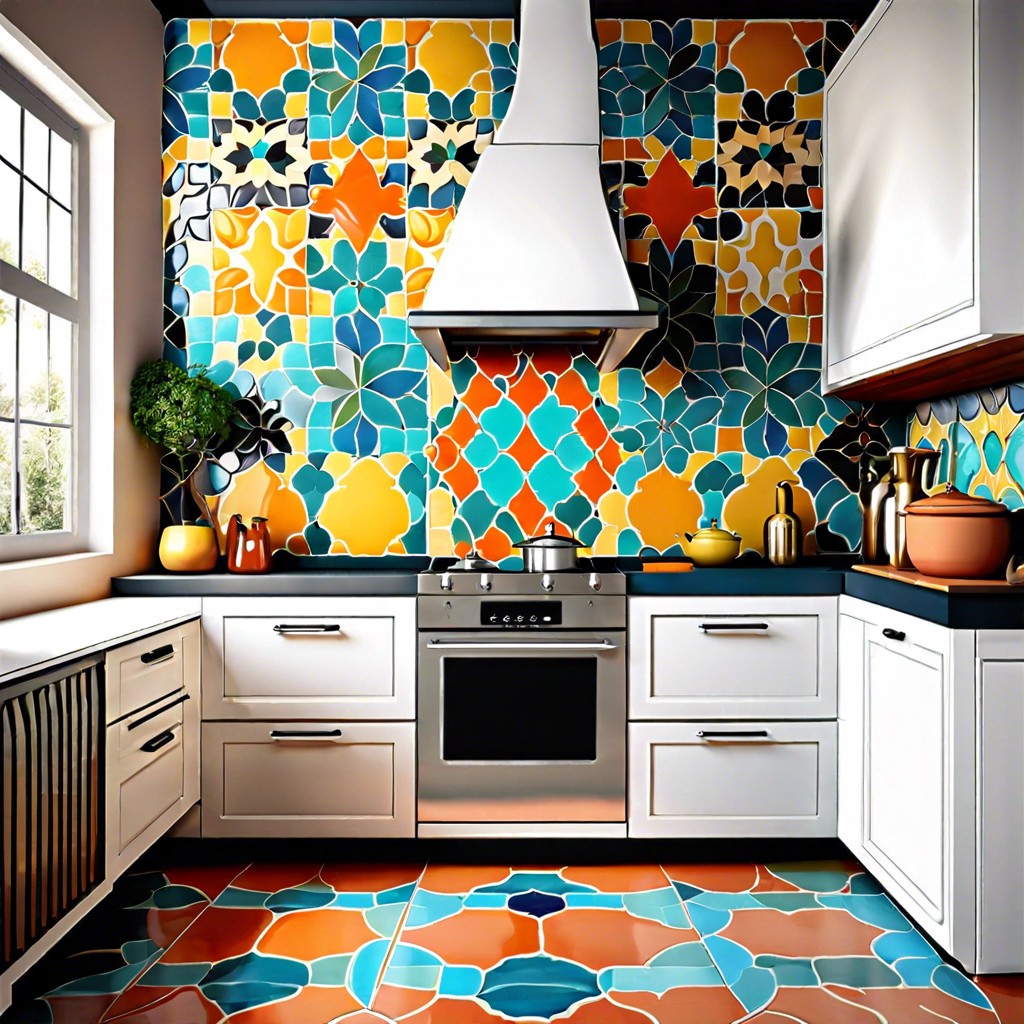 brightly colored moroccan tiles