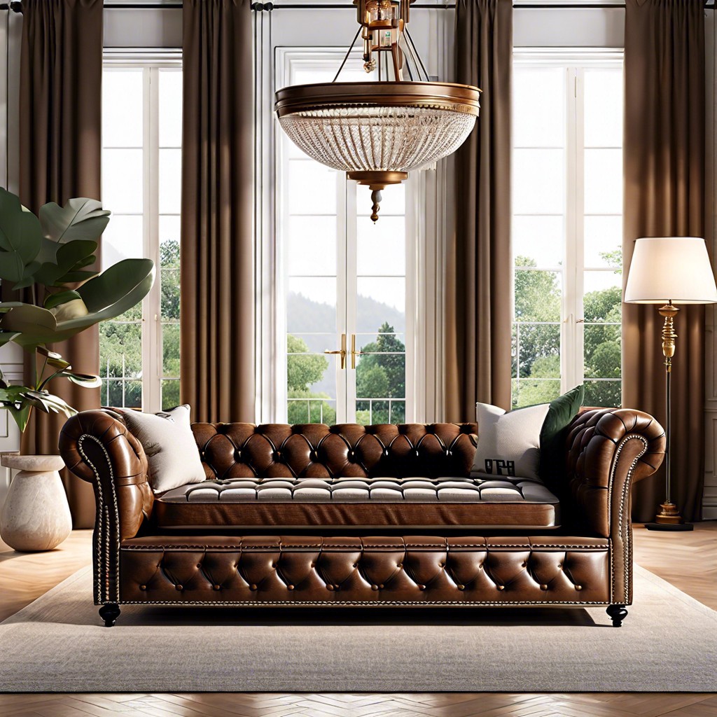 brown chesterfield daybed