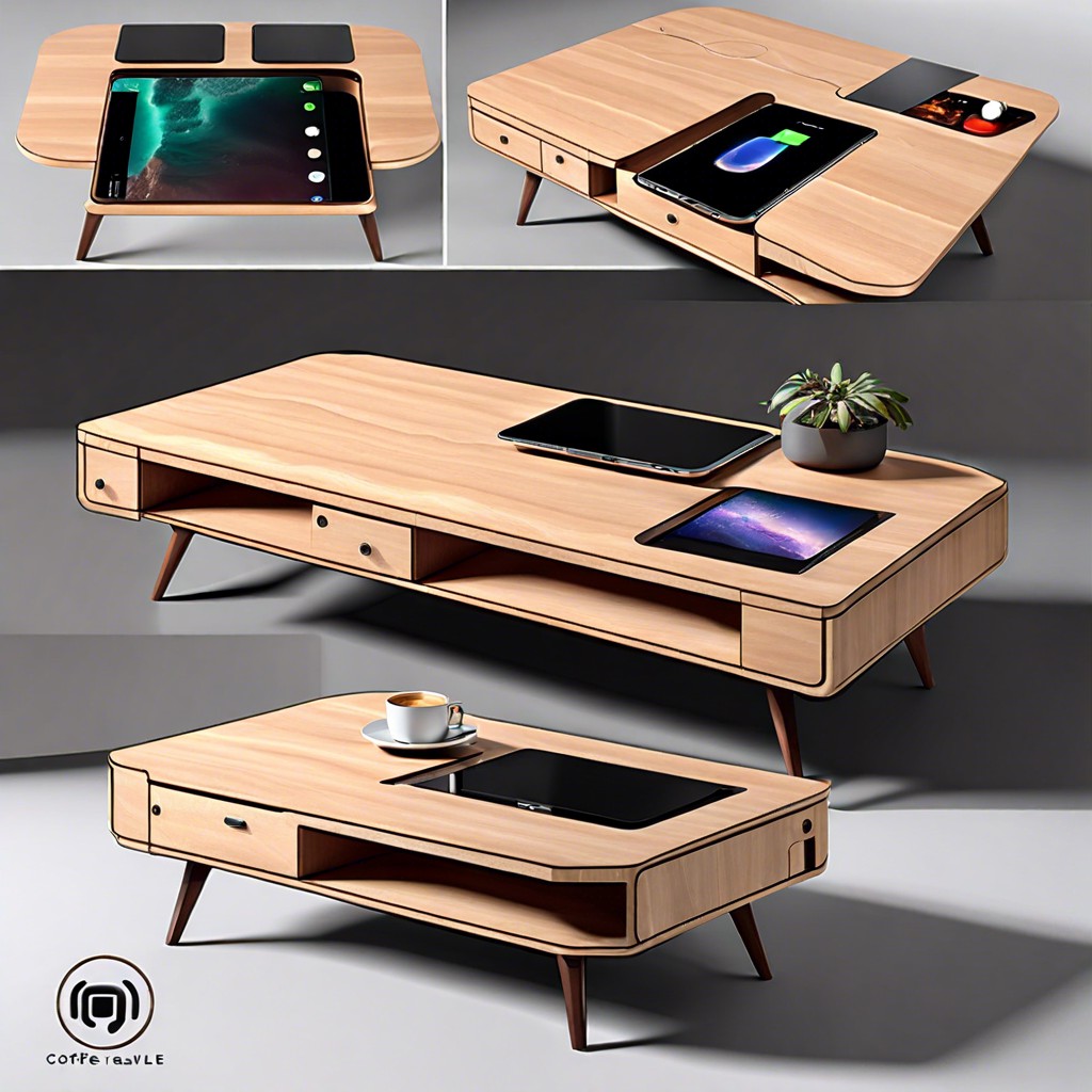 built in powercharging station table