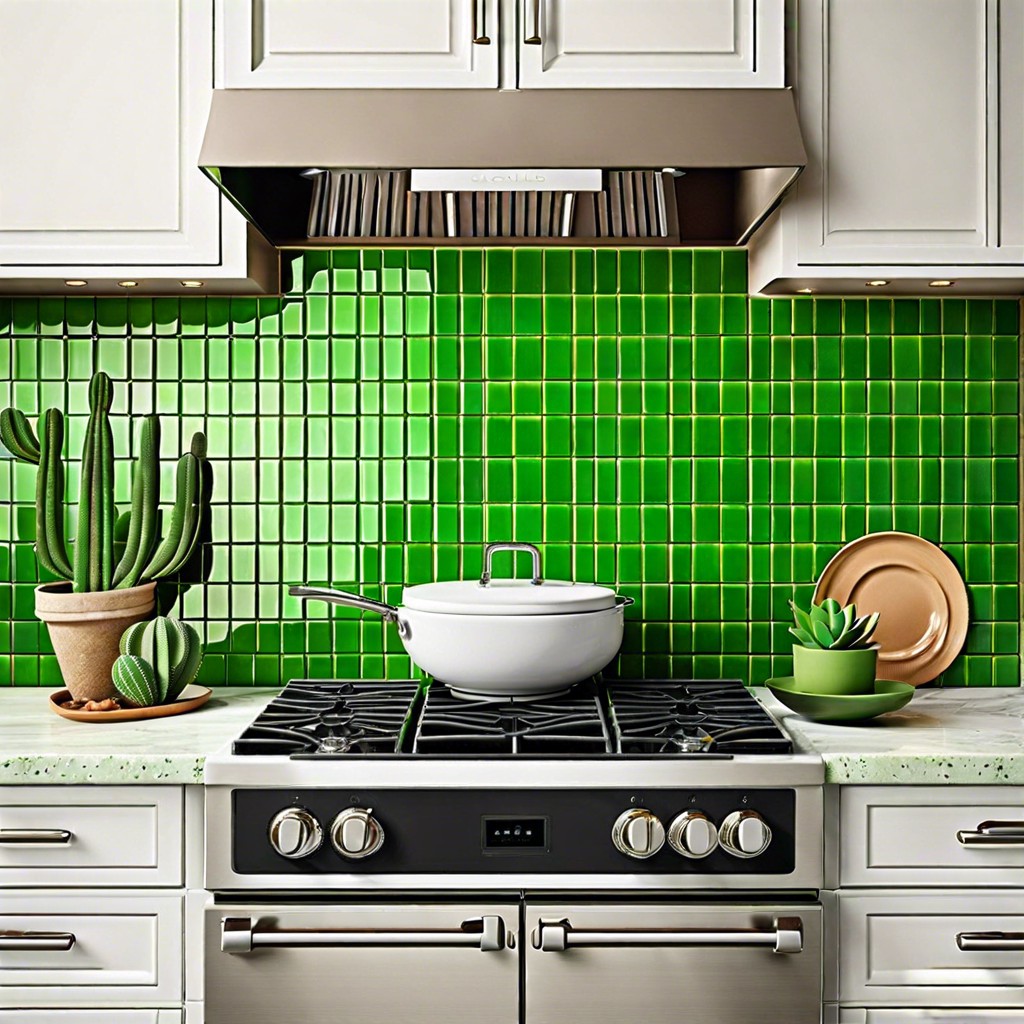 cactus green mosaic small green mosaic tiles with cactus inspired accents