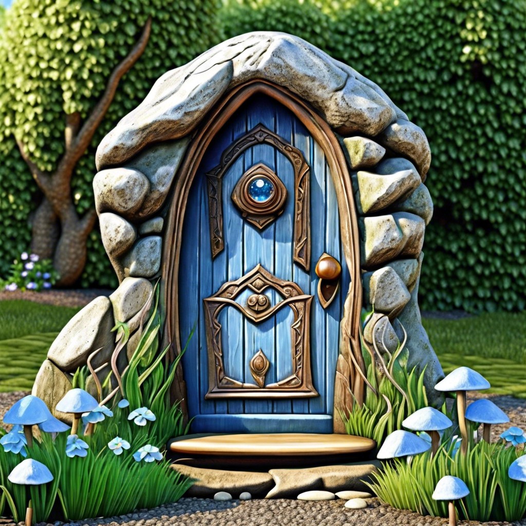 carved rock fairy doors