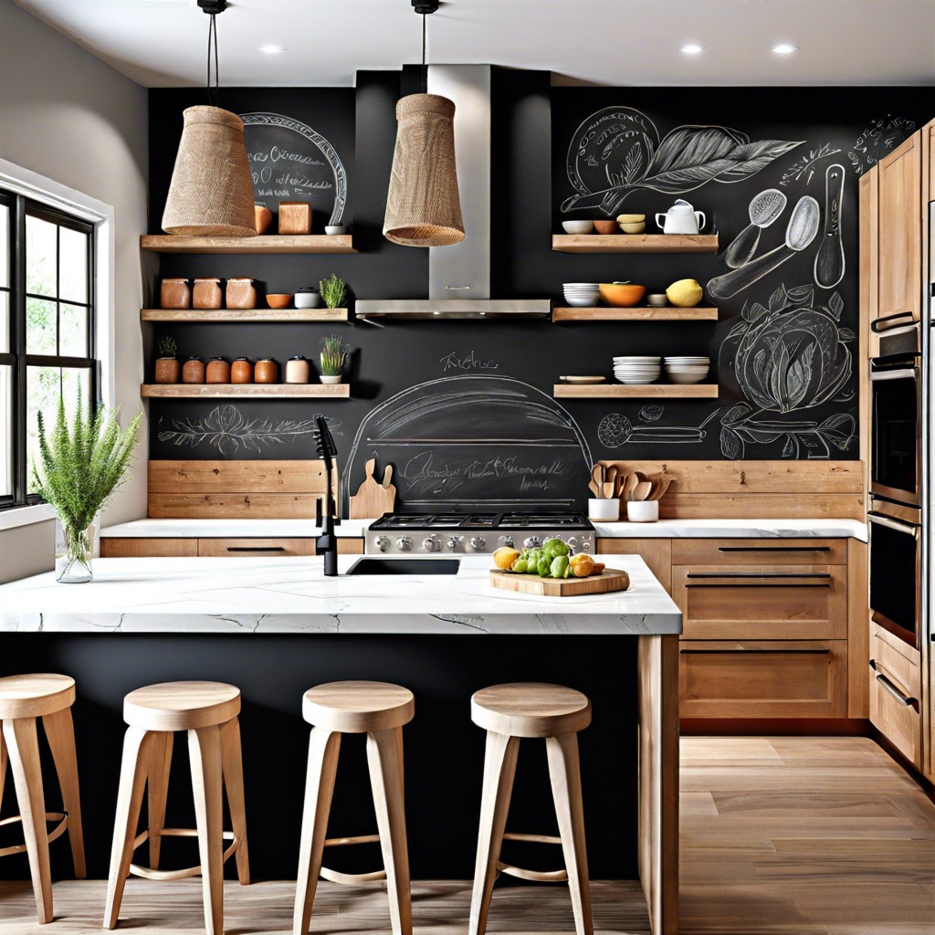 chalkboard backsplash