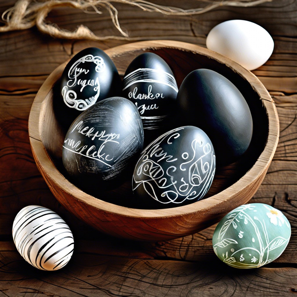 chalkboard eggs paint with chalkboard paint and write messages with chalk