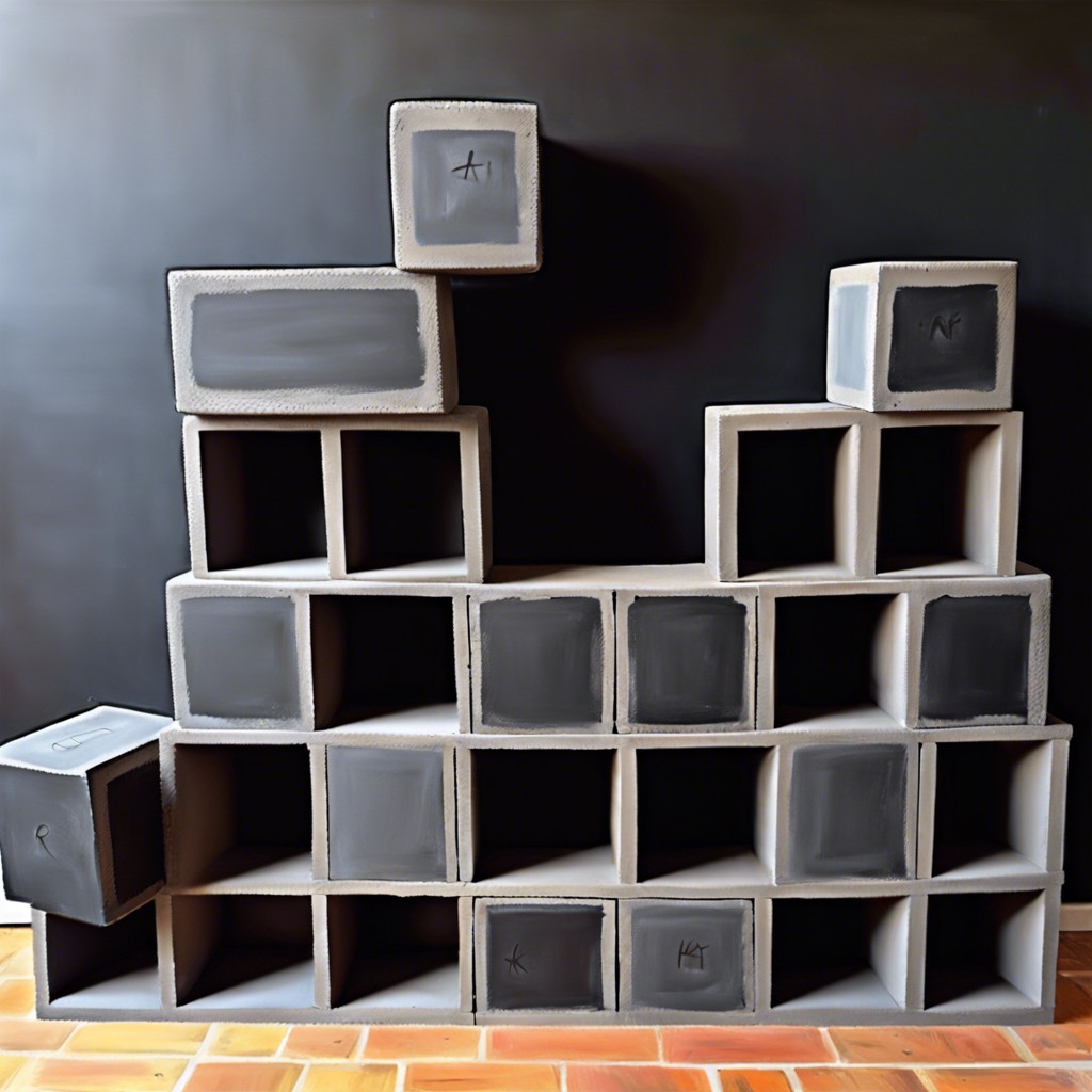 chalkboard paint turn blocks into writable surfaces for notes or doodles