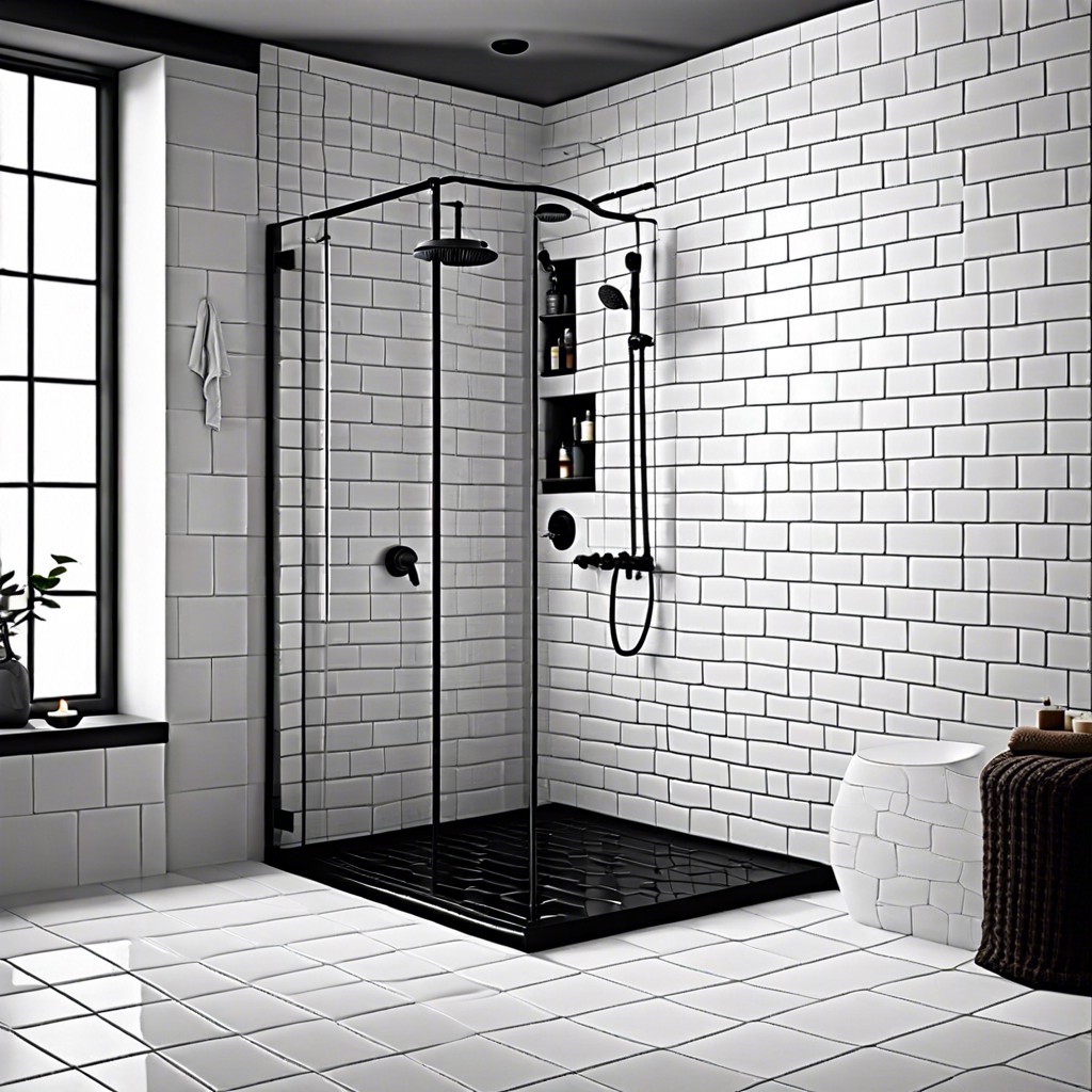 checkerboard alternate black and white tiles for a classic look