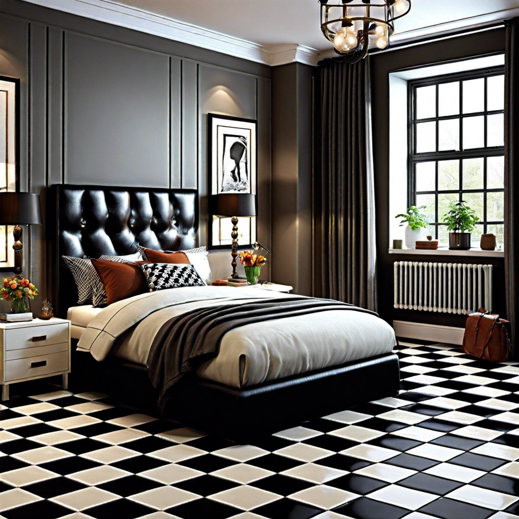 checkerboard tile flooring