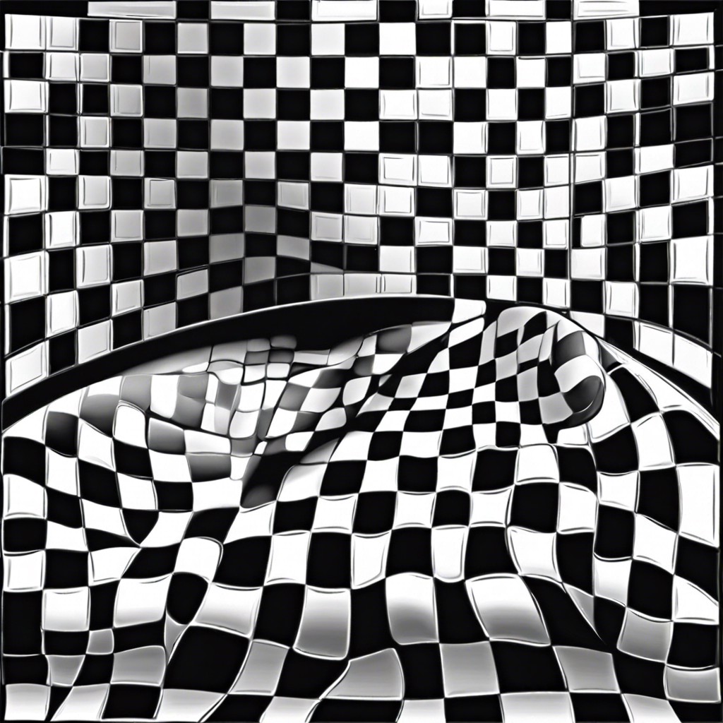 checkered black and white