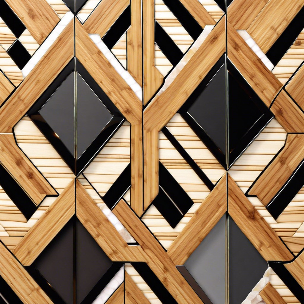 chevron bamboo with quartz inlays