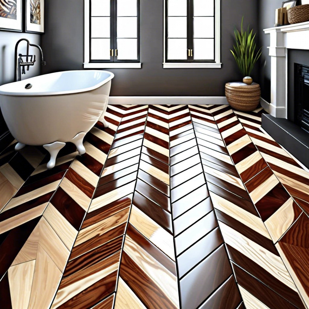 chevron pattern with a high gloss finish