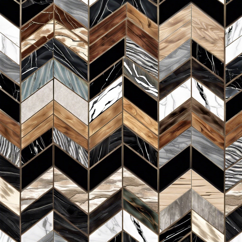 chevron pattern with mixed materials