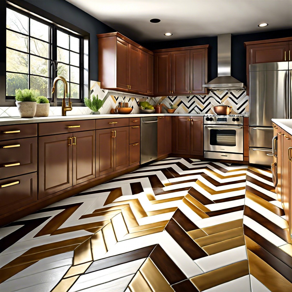 chevron pattern with mixed metals