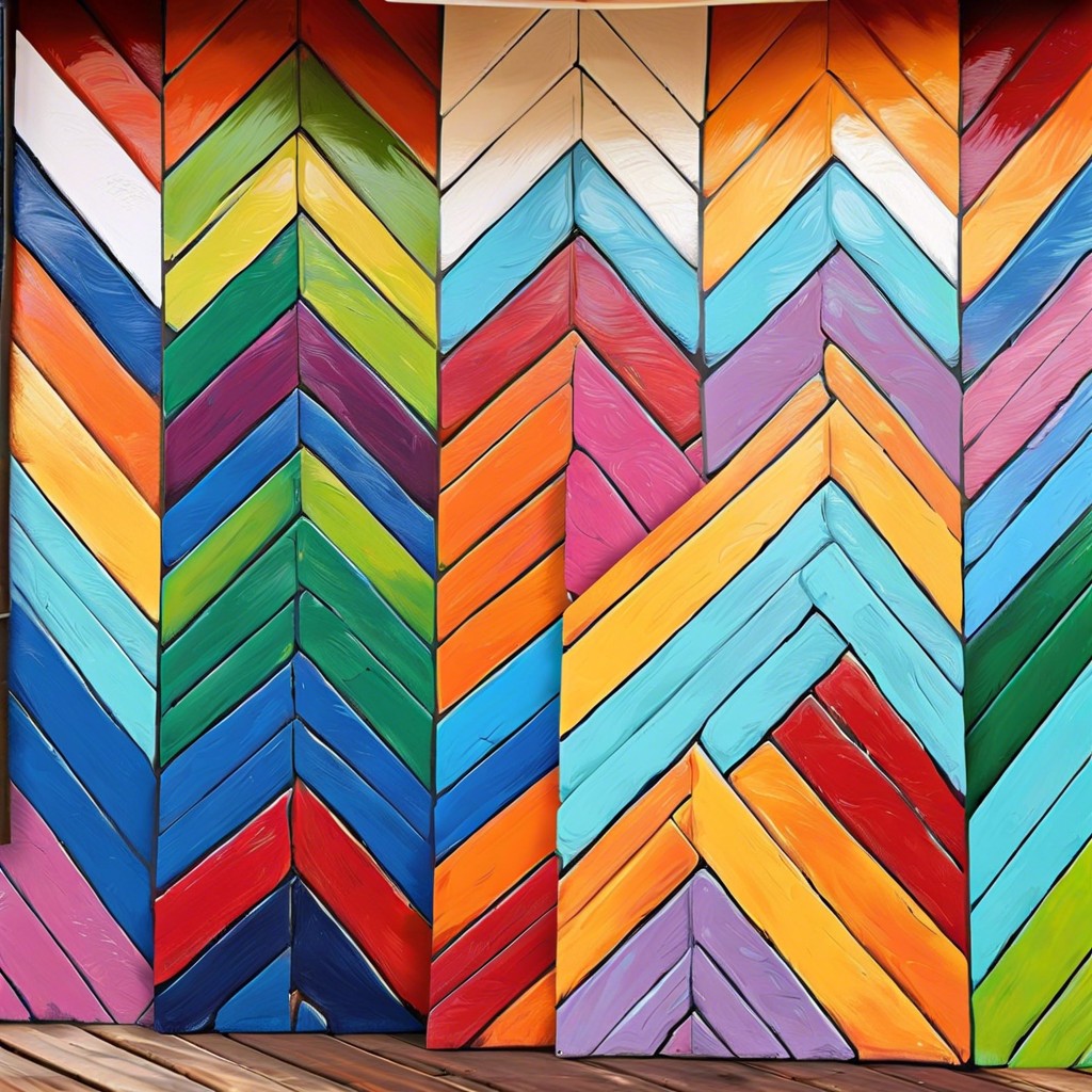 chevron patterns in bold colors