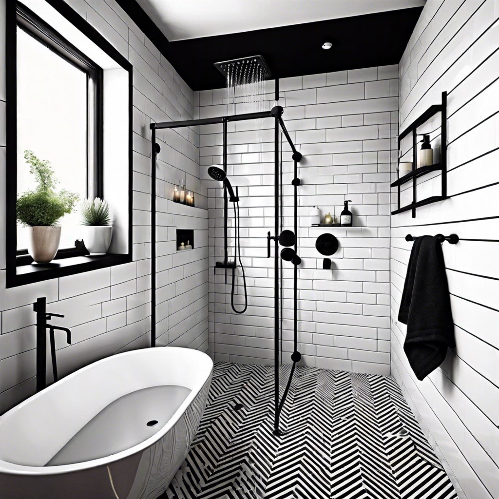 chevron tile patterns in monochrome