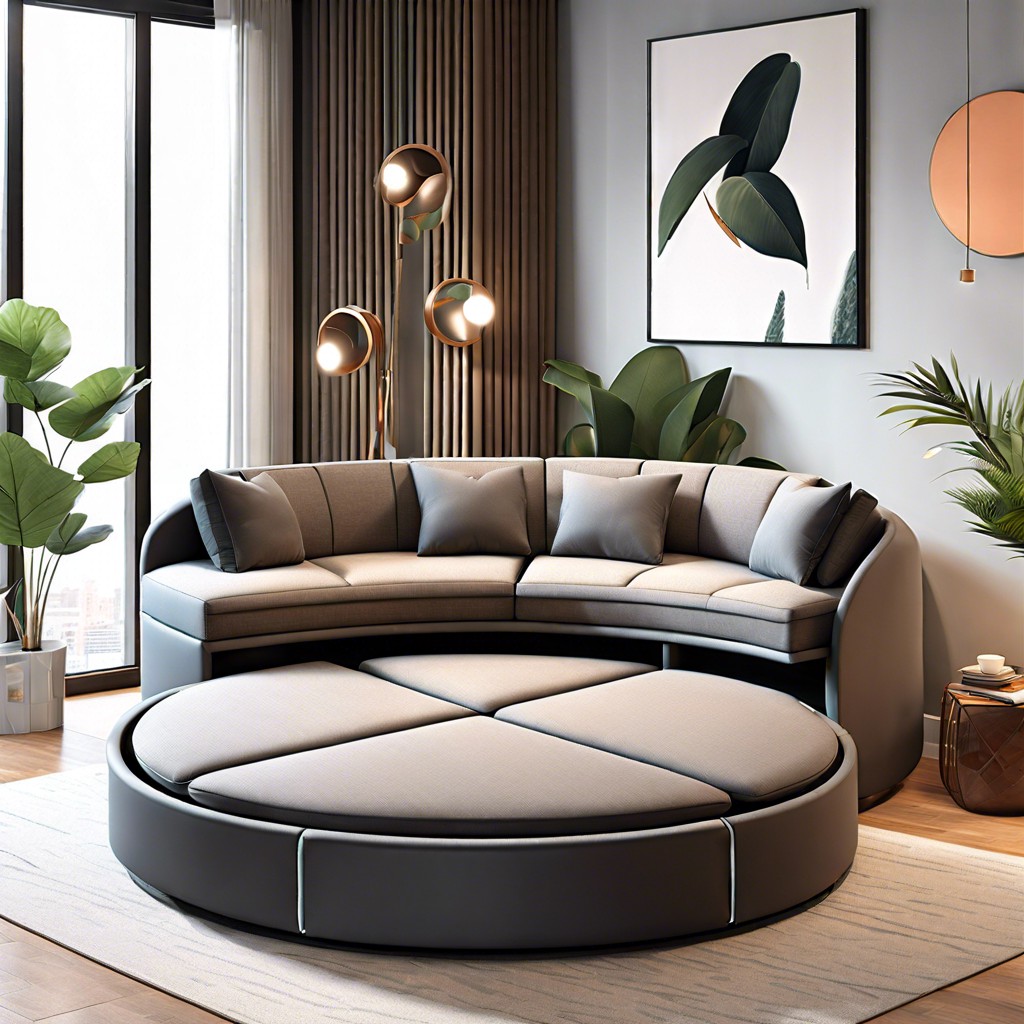circular rotating sofa bed for stylish spaces