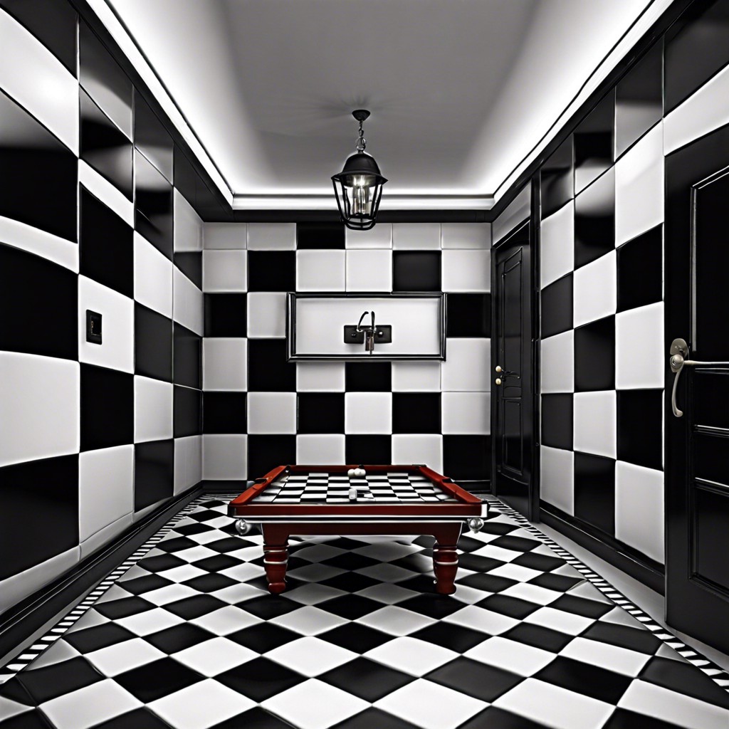 classic black and white checkered tiles