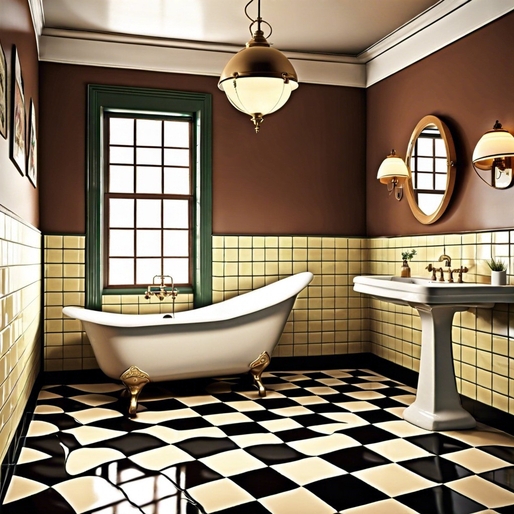 classic checkerboard floor tiles