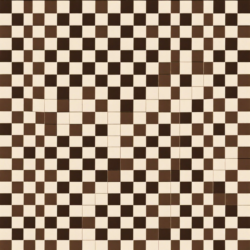 classic checkerboard use alternating light and dark brown tiles for a timeless checkerboard pattern