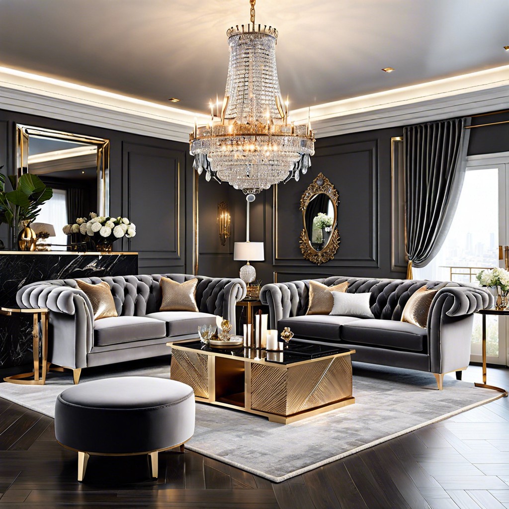 classic glamour with crystal chandeliers