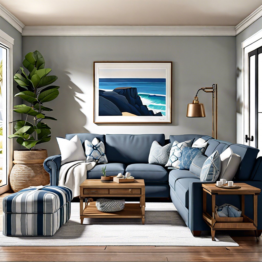 coastal theme with blue accents