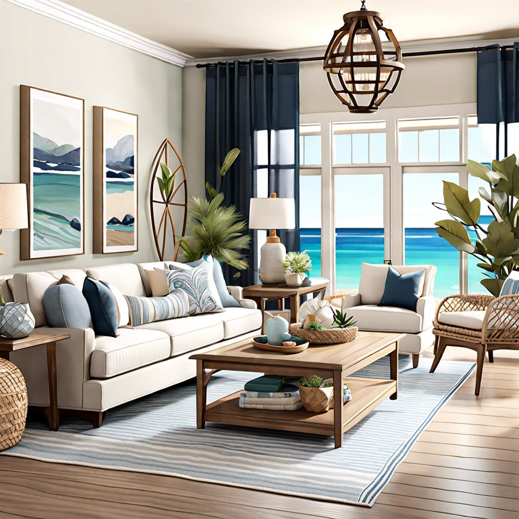 coastal theme with light airy colors