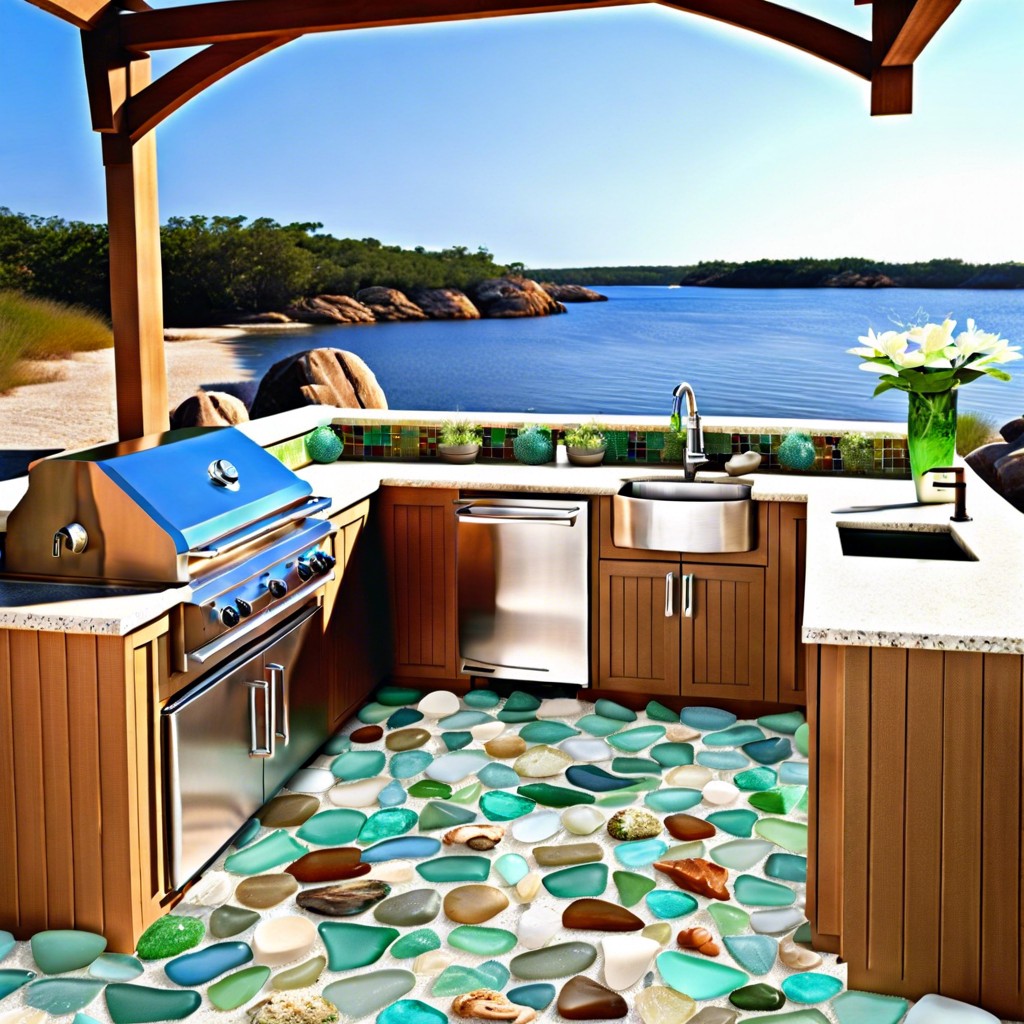 coastal themed sea glass tiles