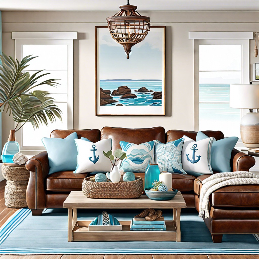 coastal vibes light blue accents white decor sea themed accessories
