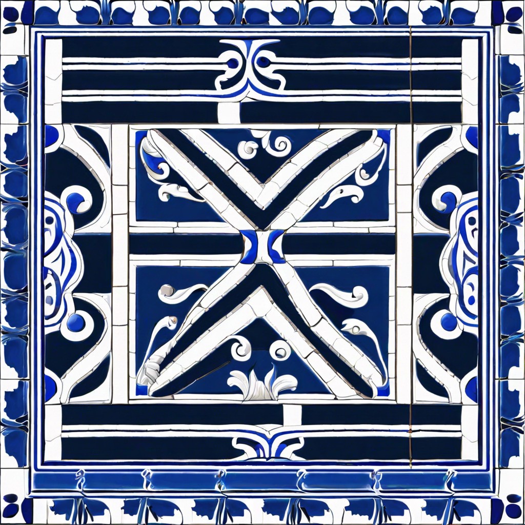 cobalt blue and white grecian patterns