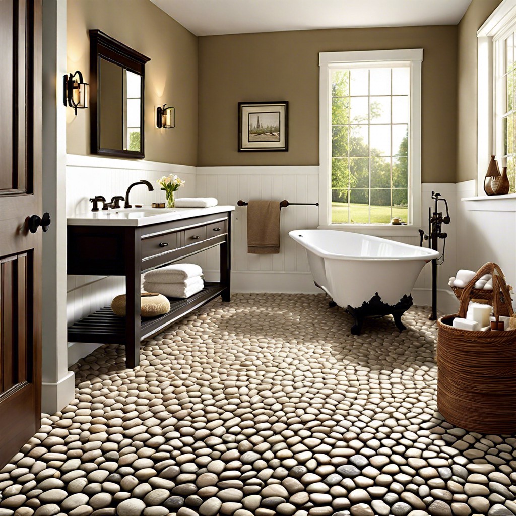 cobblestone inspired ceramic floor