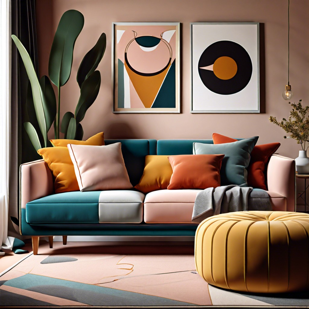 color blocked cushions