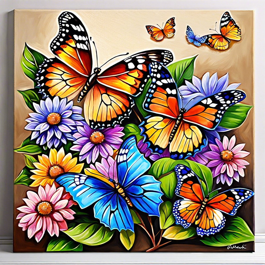 colorful butterfly cluster