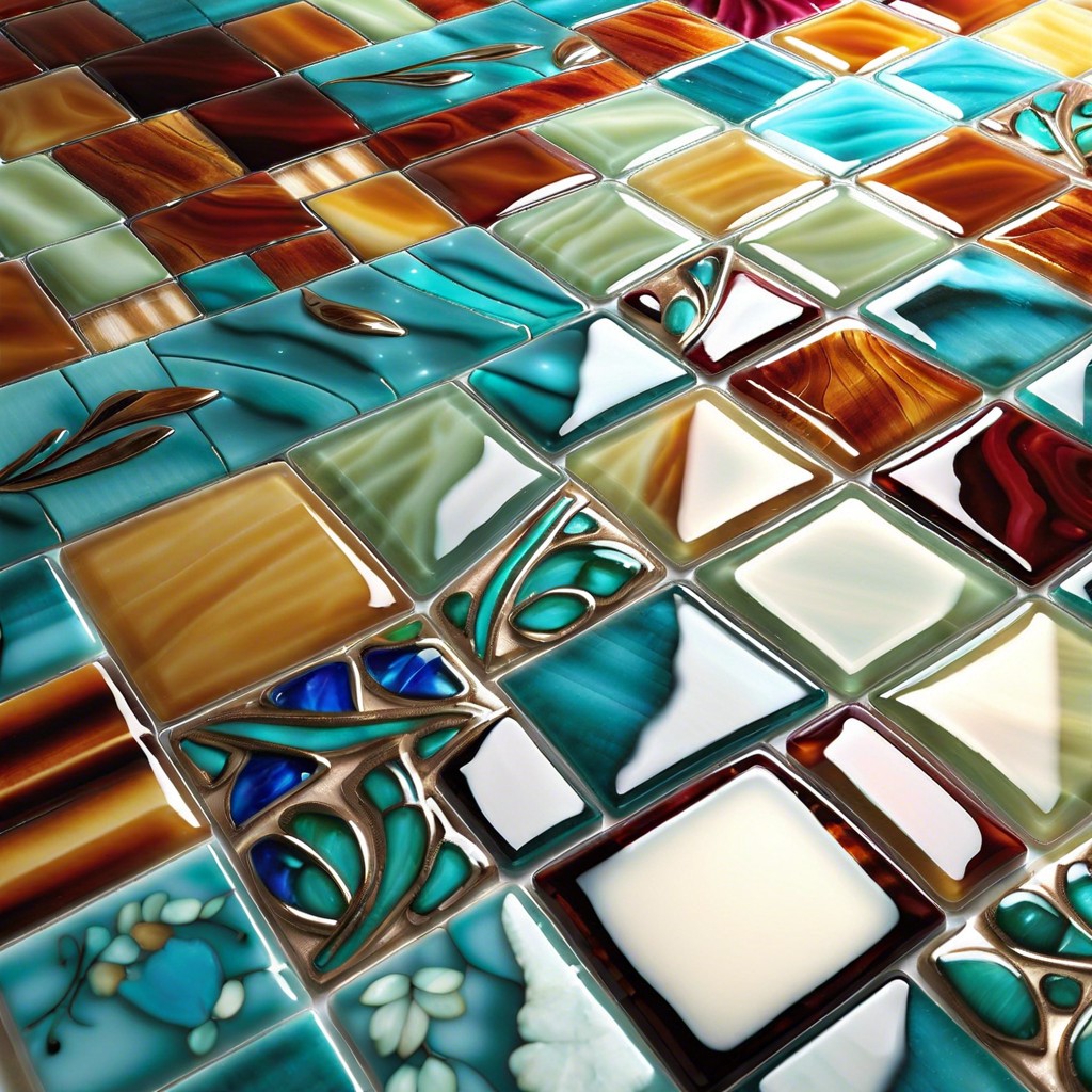 colorful glass tile inlay