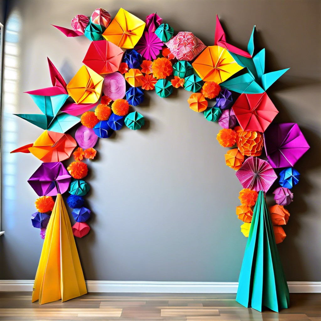 colorful origami installation