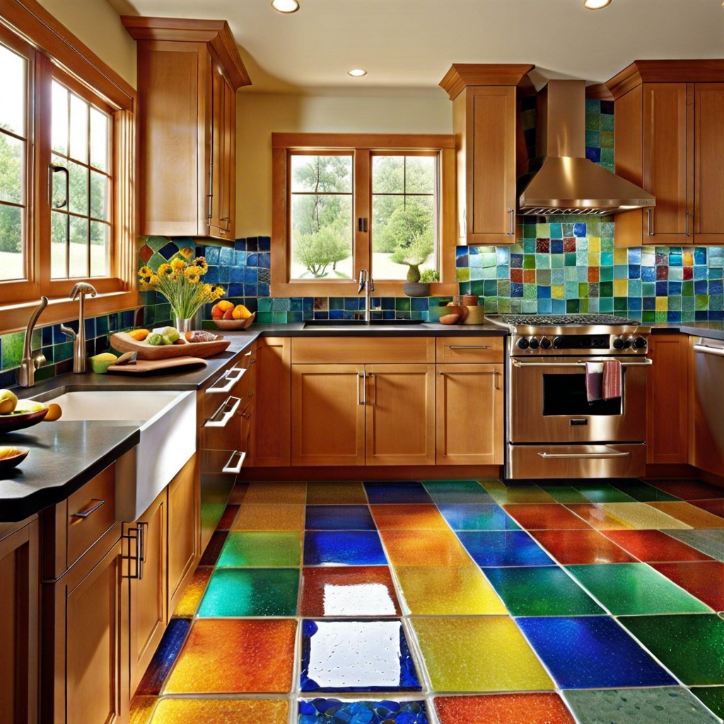 colorful recycled glass tiles