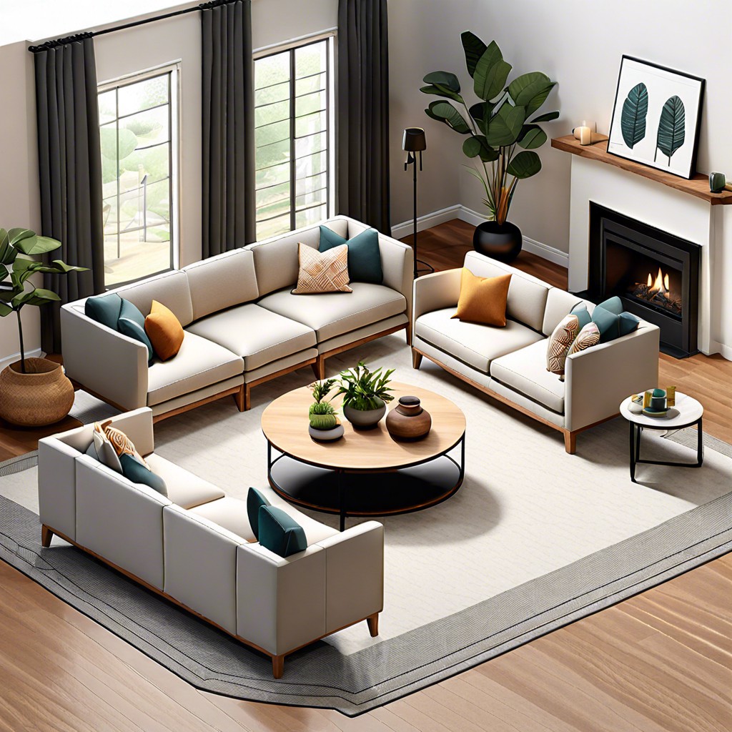 conversation circle arrange two small sectionals or one sectional and additional chairs in a circle for social gatherings