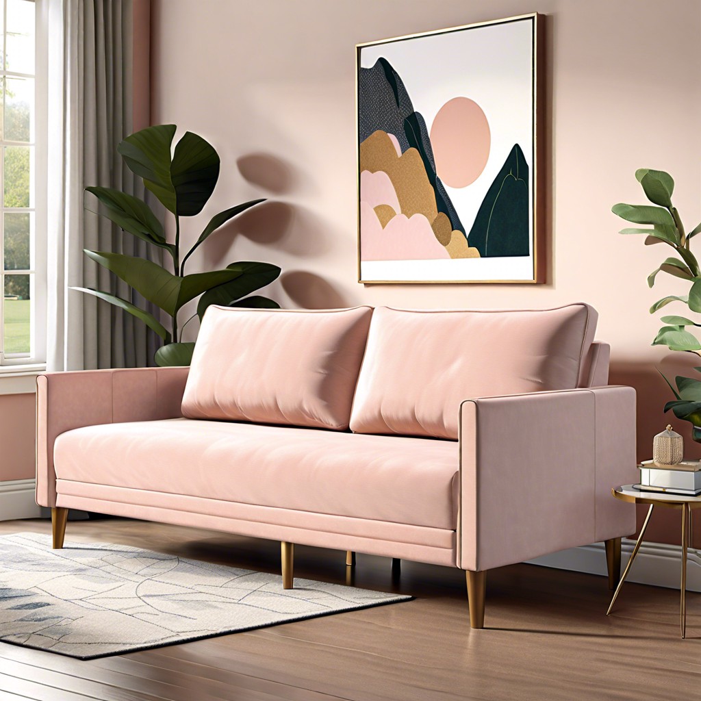convertible blush sleeper sofa