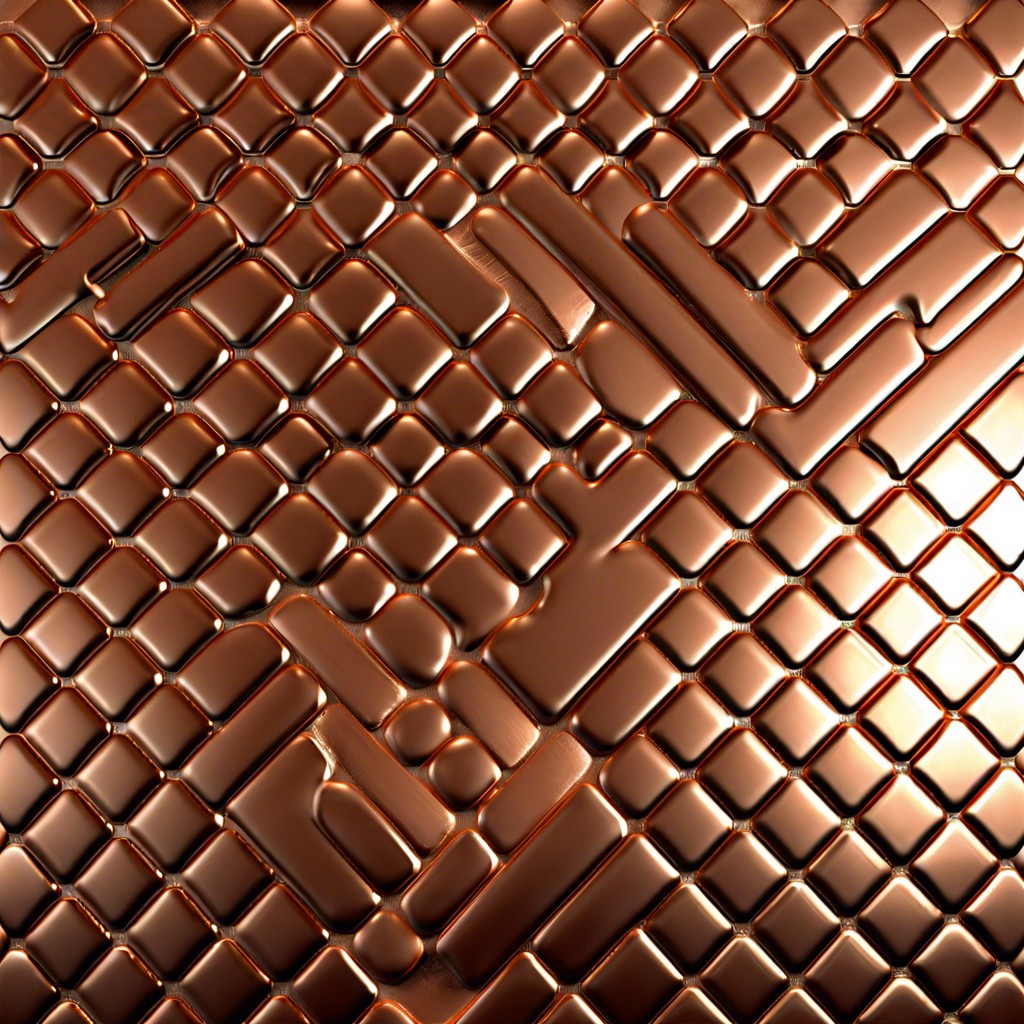 copper metallic finish tiles