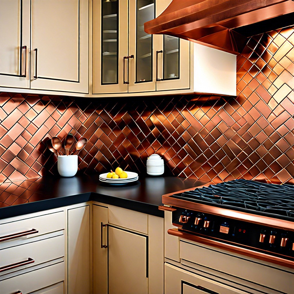 copper tile backsplash