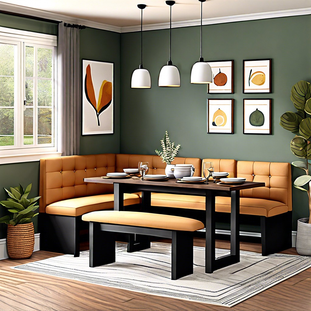 corner nook dining with l shaped couch